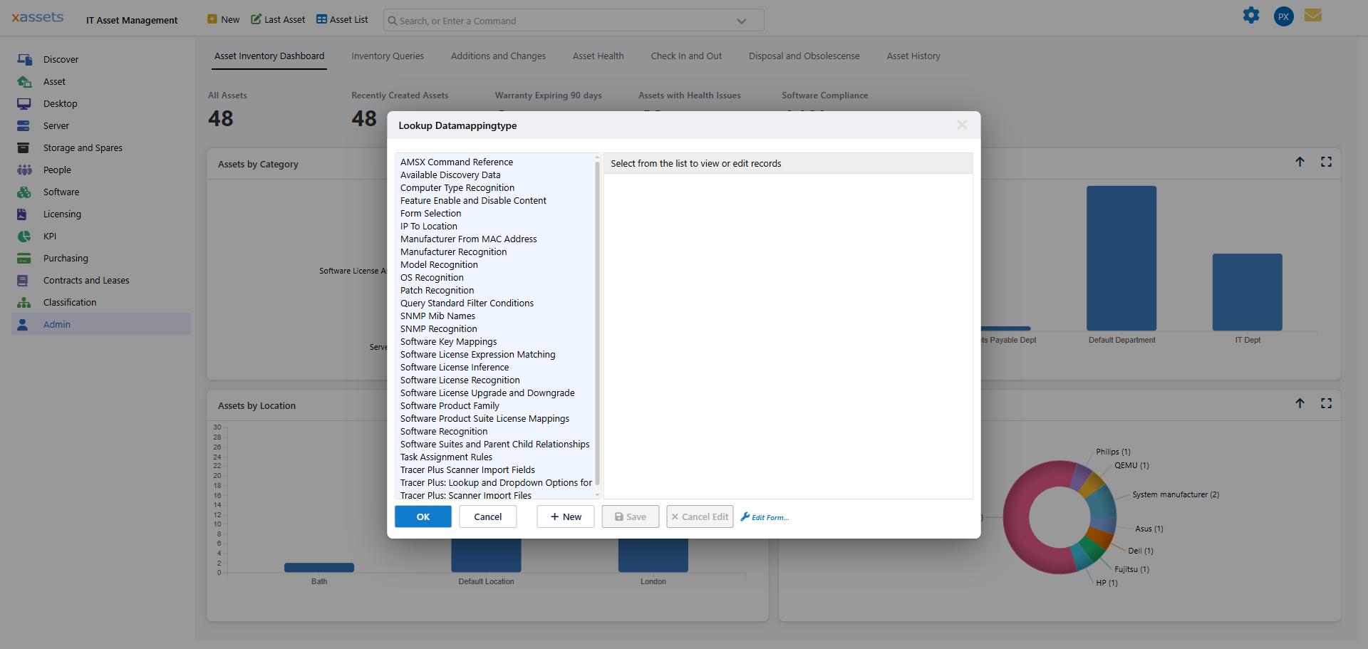 Data mapping entry editor showing field mapping configuration