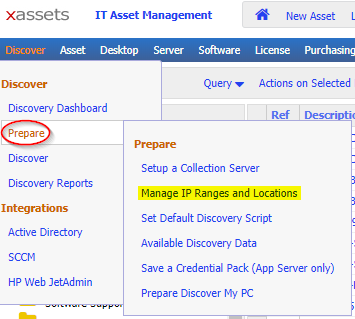IP Range to Location Mapping menu