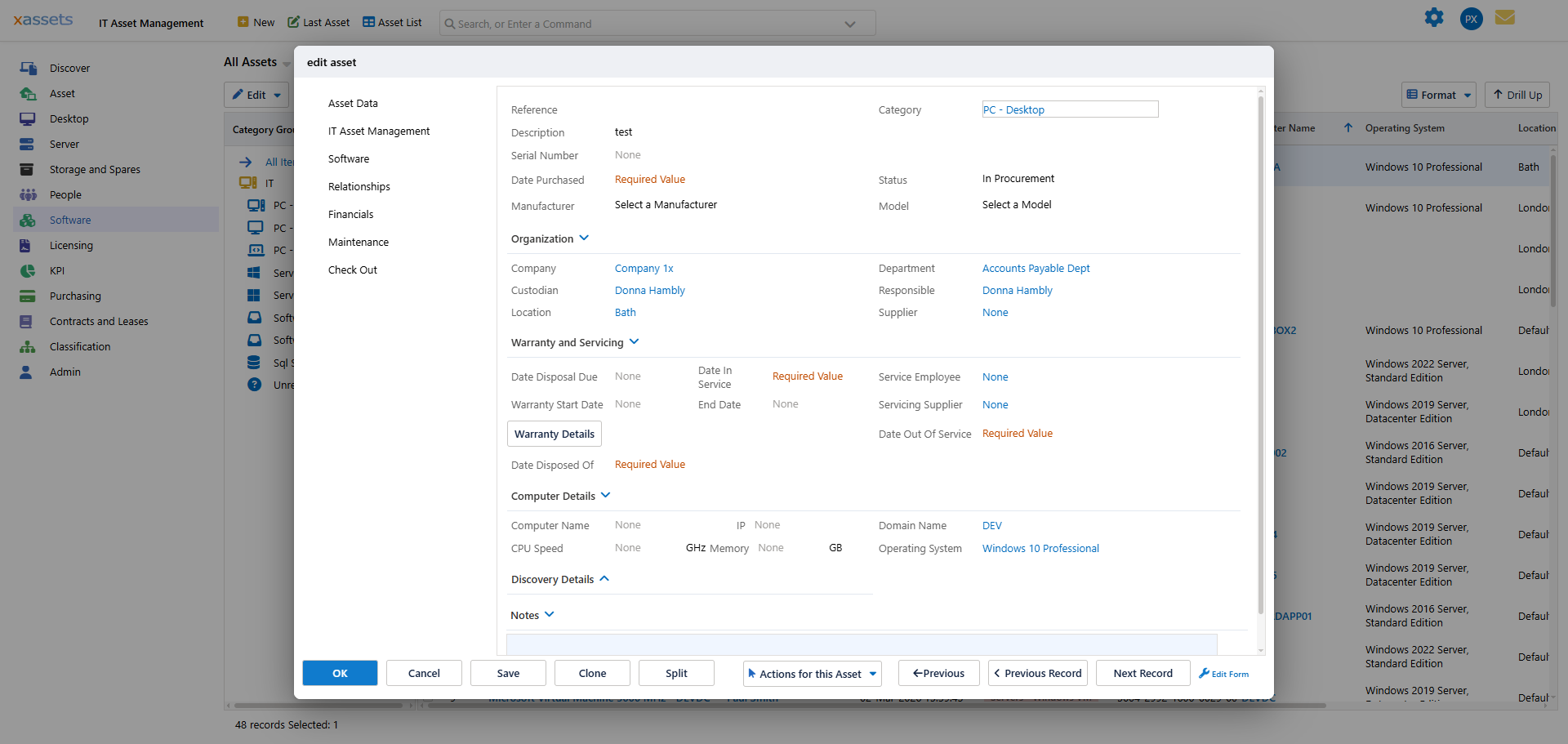 Installed software detail (image 3)