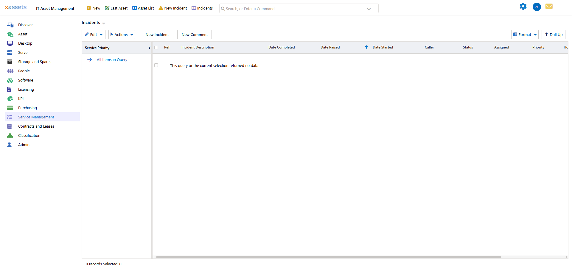 Completed incidents list view