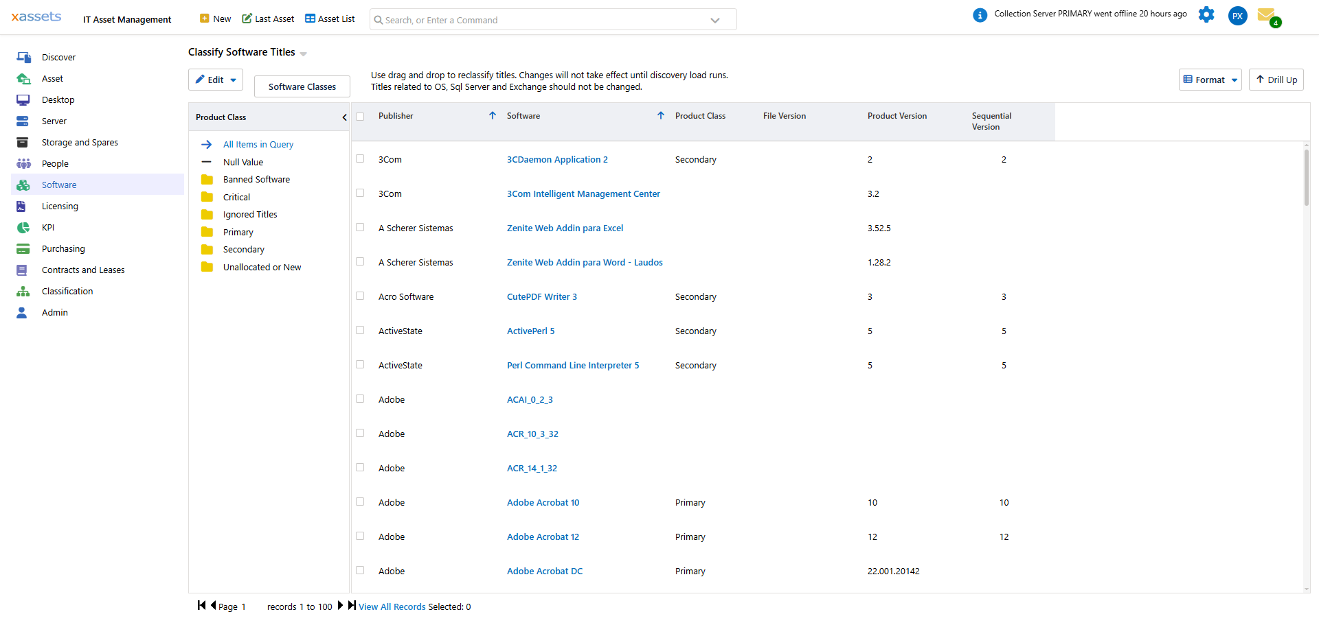 xAssets software licensing compliance report